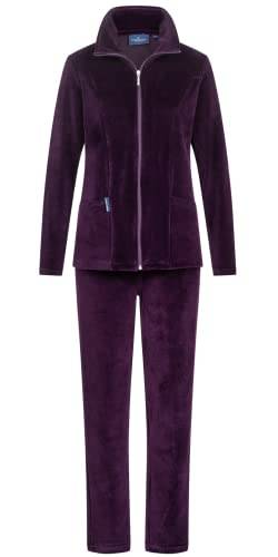 Morgenstern Trainingsanzug Hausanzug Damen Set Samt Nicki Velours Größe M Farbe dunkel lila (burgund) von Morgenstern