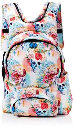 MorikukkoMorikukko Hooded Backpack Basic Skull AND RosesUnisex-ErwachseneRucksackMehrfarbig (Skull and Roses)33x8x40 Centimeters (W x H x L) von Morikukko