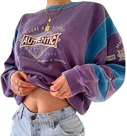 Morken Sweatshirts für Damen Mode Langarmshirt Pullover Hip Hop Tops Sweater Rundhals Langarm Sweatshirt Reißverschluss Casual Pulli von Morken