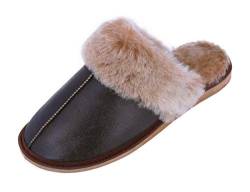 Moro-Design Lammfell Leder Hausschuhe Latschen Schlappen Pantoffeln Fellschuhe Slipper 36-47 (40) von Moro-Design