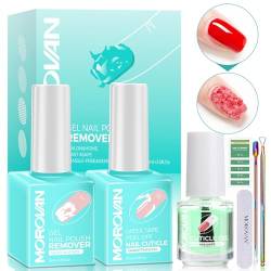 Morovan Gel Entferner für Gelnägel Kit: Gellack Entferner Kit Nagelhautöl Nagelfeile Reiniger Entfernen Von Getränkten Uv Gel Remover Nägel Mit Allen Latexbändern Schäler Nagelhautschieber von Morovan