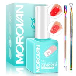 Morovan Uv Shellac Entferner Kit: 15ml Professioneller Uv Gelnägel Entferner Sicher und Schnell Shellac Remover Entfernt Uv/Led Nagellack In 3-5 Minuten Anwendbar auf Nagellackentferner für Gelnägel von Morovan