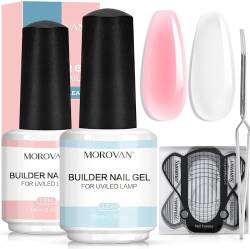 Morovan aufbaugel für gelnägel - 5 In 1 Hard Builder Gel In a Bottle For Nails 15ml Extension gel für gelnägel 2 Colors builder gel für nägel For Beginners To Create Artistic Nail Art At Home von Morovan