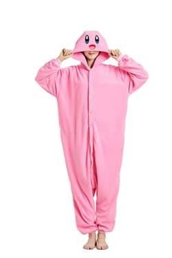 Mosbowone Unisex Erwachsene Einteiler Cartoon Kirby Einteiler Pyjama Frauen Kostüme Tier Cosplay Jumpsuit, Pink, L von Mosbowone