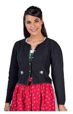 Moschen-Bayern Damen Trachtenjacke Trachtenjanker Trachtenstrickjacke Strickjacke Trachten Dirndljacke Schwarz von Moschen-Bayern