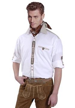 Moschen-Bayern Herren Hemd Trachtenhemd Langarm Kurzarm Wiesn Hemd Trachten Männer Oktoberfest Weiß von Moschen-Bayern