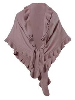 Moschen-Bayern Poncho Damen Winter Strick Wolle Trachten Trachtenumhang Cape Winterumhang Winterschal Stola Rosa Braun von Moschen-Bayern