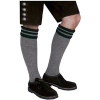 Moschen-Bayern Trachtensocken Trachtenstrumpf Herren Trachtenstrümpfe Trachtenkniestrumpf Kniebundstrumpf Trachten Lederhosen-Strümpfe lang Wolle Grau-Grün aus weicher Woll-Mischung von Moschen-Bayern