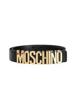 MOSCHINO Schwarzer Gürtel für Herren und Damen mit Logo-Schnalle, Schwarz , 36 von Moschino