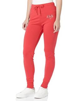 Moschino Damen Slim Fit Jog With Brand Heart Olographic Print Casual Pants, Rot, 44 EU von Moschino