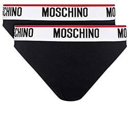 Moschino Damen Slip Premium Quality Bipack 2 Stück, Schwarz Small von Moschino