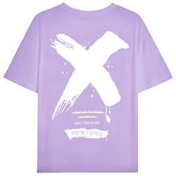 Moshtashio Tshirt Herren Kurzarm mit Rundhalsausschnitt Tee Baumwolle Basic T-Shirt Sommer Casual Tops für Männer(Lila-2XL) von Moshtashio
