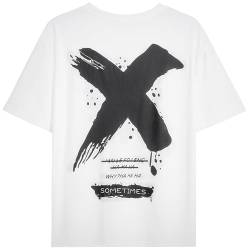 Moshtashio Tshirt Herren Kurzarm mit Rundhalsausschnitt Tee Baumwolle Basic T-Shirt Sommer Casual Tops für Männer(Weiß-2XL) von Moshtashio