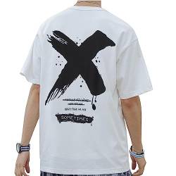 Moshtashio Tshirt Herren Kurzarm mit Rundhalsausschnitt Tee Baumwolle Basic T-Shirt Sommer Casual Tops für Männer(Weiß-L) von Moshtashio