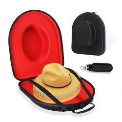 Mosla Hut-Tragetasche für Reisen, knautschsicher, Hutbox-Halter für Herren, Fedora-Hüte für Cowboyhut, Aufbewahrungs-Organizer mit verstellbarem Riemen für Reisen (rot) von Mosla