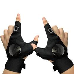 Moslalo LED-Handschuhe mit wasserdichten Lichtern | LED-Taschenlampen-Handschuhe | Finger-Fackelhandschuhe Gadgets für Männer wiederaufladbar | Leuchtende Handschuhe für Erwachsene von Moslalo