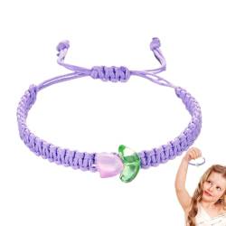 Moslalo Schnurarmband,Blumenarmband - Handgefertigtes gewebtes Boho-Armband,Handgefertigte geflochtene Seilarmbänder für Mädchen und Frauen von Moslalo