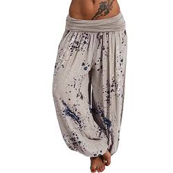 Damen XXL Leichte Pumphose Haremshose Freizeithose Sommerhose Aladin Pants Damen Elegant Winter Pumphose Lange Leinen Hose mit Gürtel Boho Hippie Hose Baggy Cargohose von Mosstars