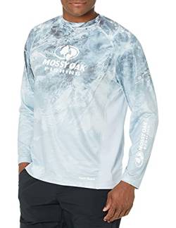Mossy Oak Herren Angel-Shirts, langärmlig, mit LSF 40+, Sonnenschutz Hemd, Arktisblau, Medium von Mossy Oak