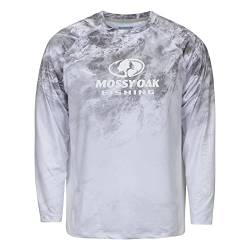 Mossy Oak Herren Angel-Shirts, langärmlig, mit LSF 40+, Sonnenschutz Hemd, Hagelstein Weiß, X-Large von Mossy Oak
