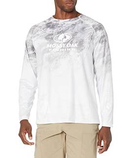 Mossy Oak Herren Angel-Shirts, langärmlig, mit LSF 40+, Sonnenschutz Hemd, Hailstone White, Mittel von Mossy Oak