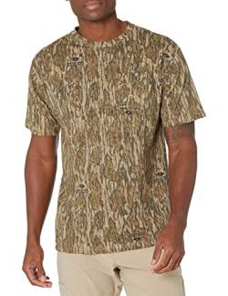 Mossy Oak Herren Jagd-Shirt, kurzärmelig, Baumwolle Hemd, Mehrfarbig, X-Large von Mossy Oak