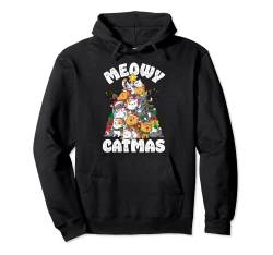 Meowy Catmas Cat Christmas Tree Xmas Girls Boys Funny Santa Pullover Hoodie von Most Wonderful Christmas Co