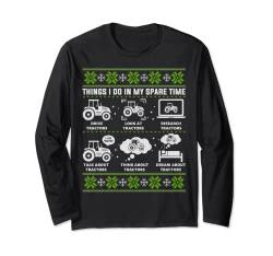 Things I Do In My Spare Time Drive Traktoren Weihnachten Langarmshirt von Most Wonderful Christmas Co.