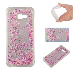 Galaxy A5 2017 Hülle Glitzer Flüssig, 3D Flüssig Bewegende Treibsand Fließend Flüssigkeit Glitzer Quicksand Transparent TPU Silikon Weich Stoßfest Schutzhülle Bumper Back Case für Samsung A5 2017 A520 von Moteen