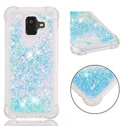 Galaxy A6 2018 Hülle Silikon Flüssig, 3D Glitzer Bewegende Fließend Flüssigkeit Glitzer Quicksand Transparent TPU Silikon Stoßfest Schutzhülle Bumper Back Case Kompatibel mit Samsung Galaxy A6 2018 von Moteen