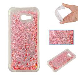 Handyhülle Galaxy A5 2017 Glitzer Flüssig, 3D Glitzer Flüssig Bewegende Treibsand Fließend Flüssigkeit Quicksand Transparent Stoßfest Silikon Schutzhülle Bumper Case Hülle für Samsung Galaxy A5 2017 von Moteen