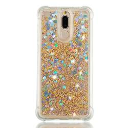 Handyhülle Huawei Mate 10 Lite Flüssigkeit, Glitzer Flüssig Bewegende Treibsand Fließend Flüssigkeit Glitter Quicksand Transparent Silikon Stoßfest Schutzhülle Bumper Case Hülle für Huawei Mate 10Lite von Moteen