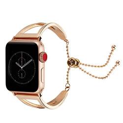 Kompatibel mit Apple Watch Armband 40mm Serie 5 Roségold, Edelstahl Metall Uhrenarmbänder Watch Strap Band Bracelet Gurt Handgelenk Ersatzband Armbänder für Apple Watch 40mm Serie 5 4 38mm Serie 3 2 1 von Moteen