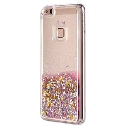 Kompatibel mit Huawei P10 Lite Hülle Silikon Glitzer, Flüssig Bewegende Handytasche Quicksand Silikon Durchsichtig Schale Transparent Glitzer Flüssigkeit Schutzhülle Kompatibel für Huawei P10Lite von Moteen