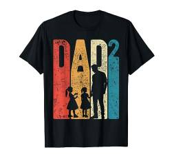 Papa Squared Vatertag Zwei Mädchen Zwei Töchter Vater T-Shirt von Mother's Day Father's Day Mother Gift Ideas