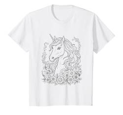 Kinder Einhorn zum Bemalen Kindergarten Selber Ausmalen Geschenk T-Shirt von Motive zum Bemalen und Selber Ausmalen für Kinder