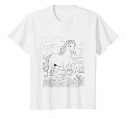 Kinder Pferd Selber Ausmalen zum Bemalen Kinder Schablone Geschenk T-Shirt von Motive zum Bemalen und Selber Ausmalen für Kinder