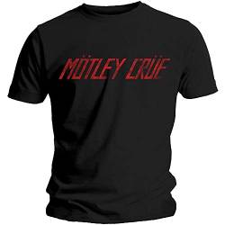 Motley Crue Herren Distressed Logo T-Shirt, Schwarz, S von Motley Crue