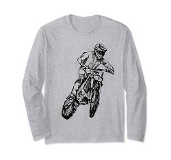 Skizze Hand Gezeichnet Motocross Supermoto Supermotard Endur Langarmshirt von Moto-Cross Motorrad Motive & Geschenke