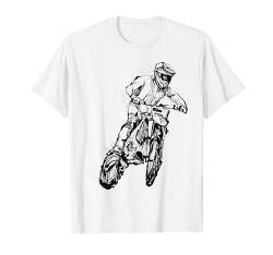 Skizze Hand Gezeichnet Motocross Supermoto Supermotard Endur T-Shirt von Moto-Cross Motorrad Motive & Geschenke