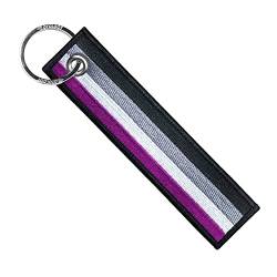 LGBTQ Schlüsselanhänger mit Stolz Flagge Zubehör, Schlüsselanhänger, Zubehör für Schlüssel, Tasche, Motorräder, Roller, Autos und Stolzgeschenke, Asexuell, Regulär von MotoLoot