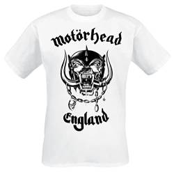 Motörhead England Männer T-Shirt weiß XXL 100% Baumwolle Band-Merch, Bands von Motörhead
