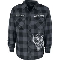 Motörhead Langarmhemd - Brandit Bastards - Checkshirt - M bis 5XL - für Männer - Größe 4XL - schwarz/grau  - Lizenziertes Merchandise! von Motörhead