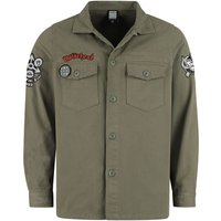 Motörhead Langarmhemd - Motörhead Military Shirt - Shacket - S bis 3XL - für Männer - Größe 3XL - khaki  - Lizenziertes Merchandise! von Motörhead