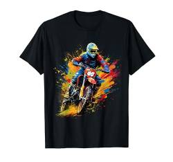 dirt bike farbiges motocross motorrad Design für Jungen T-Shirt von Motorcross und Junge Biker Outfits