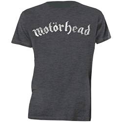 Motorhead Herren Distressed Logo T-Shirt, grau, L von Motorhead