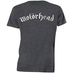 Motorhead Herren Distressed Logo T-Shirt, grau, XL von Motorhead