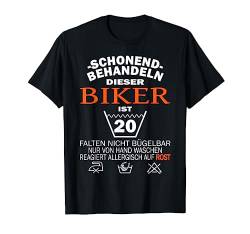 Motorradfahrer & Biker 20. Geburtstag Schonend behandeln T-Shirt von Motorrad & Biker Geburtstagsgeschenk Herren Männer