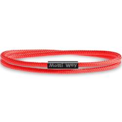 Motti Way Armband Herren und Damen mit Magnetverschluss, Dauerhaft Wasserdicht Rot Armband Segeltau Unisex Größe XXL von Motti Way