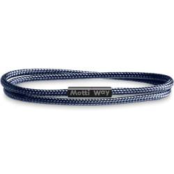 Motti Way Armband für Herren und Damen mit Magnetverschluss, Dauerhaft Wasserdicht Blau Armband Segeltau Unisex Größe XXL von Motti Way